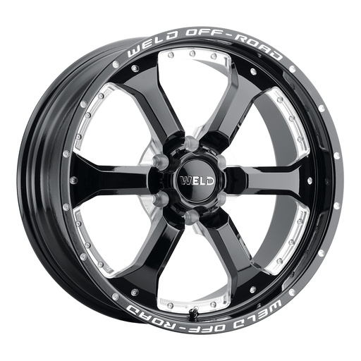 [W12509084575] 20x9 Granada Six 6x139.7  ET20 BS5.75 Gloss BLK MIL 106.1