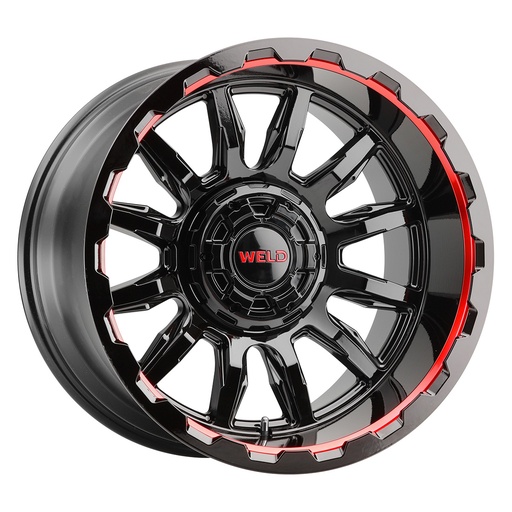 [W13800026475] 20x10 Gauntlet 5x114.3 5x127 -18 4.75 Gloss BLK MIL RED 78.1