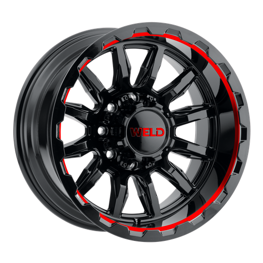 [W13800082475] 20x10 Gauntlet 8x165.1  -18 4.75 Gloss BLK MIL RED 125.1
