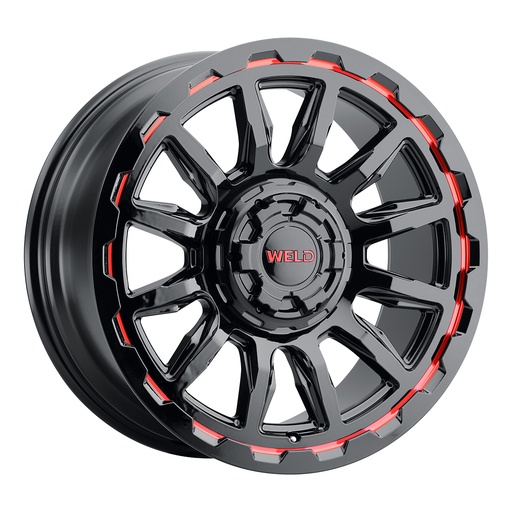 [W13809098575] 20x9 Gauntlet 6x135 6x139.7 20 5.75 Gloss BLK MIL RED 106.1