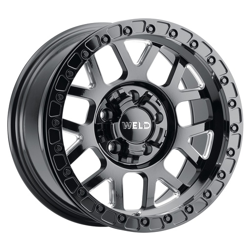 [W90279057450] 17x9.0 Cinch Beadlock 5x127 5x139.7 ET-12 BS4.50 Gloss BLK MIL 87.1