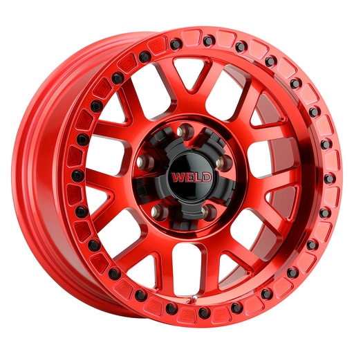 [W90579057450] 17x9 Cinch Bead Lock 5x127 5x139.7 ET-12 BS4.50 Candy RED / RED Ring 87.1
