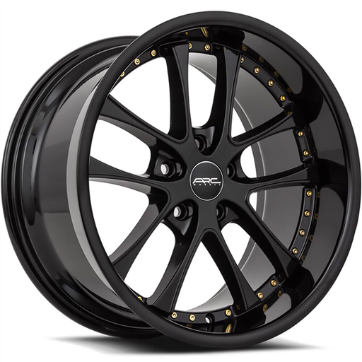 [AR05199551435BK-520] ARE AR-5 BLACK/WITH GOLD RIVERTS 19X9.5 5X120 +35