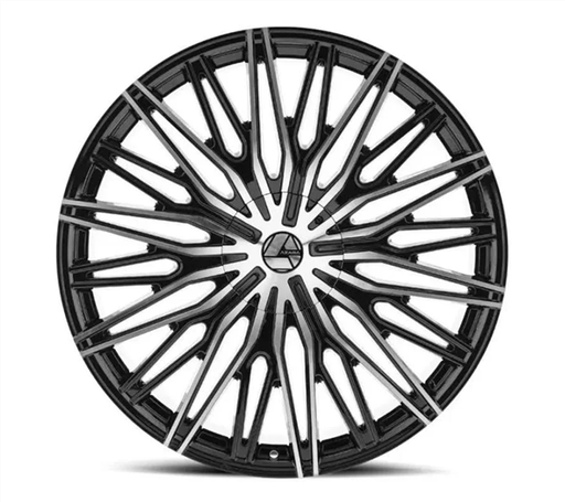 [AZA-52224905115120+18BM] AZARA AZA-522 GLOSS BLACK & MACHINED 24X9 5X115/5X120 +18 78.1 *NC*