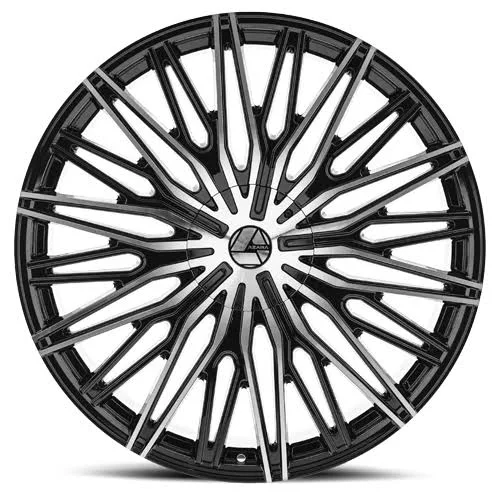 [AZA-522249061351397+25BM] AZARA AZA-522 GLOSS BLACK & MACHINED 24X9 6X135/6X139.7 +25 87.1 *NC*