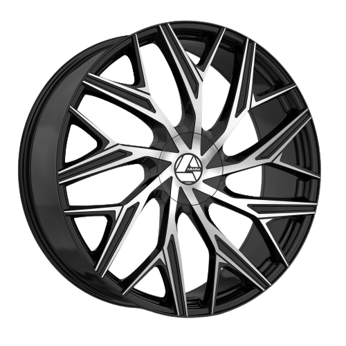 [AZA-52722853838BM] AZARA-AZA527 GLOSS BLACK & MACHINED 22X8.5 5X114.3/5X120 +38 +74.1 *NC*