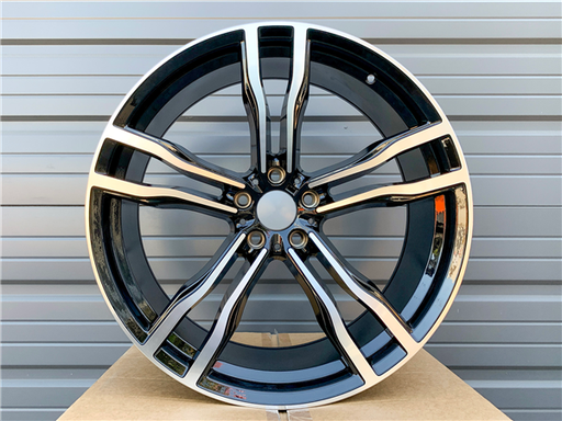 [B6GBM2232+37] B-6 GLOSS BLACK/MACHINE 22X10 5X4.75 +37 +74.1 *AW*
