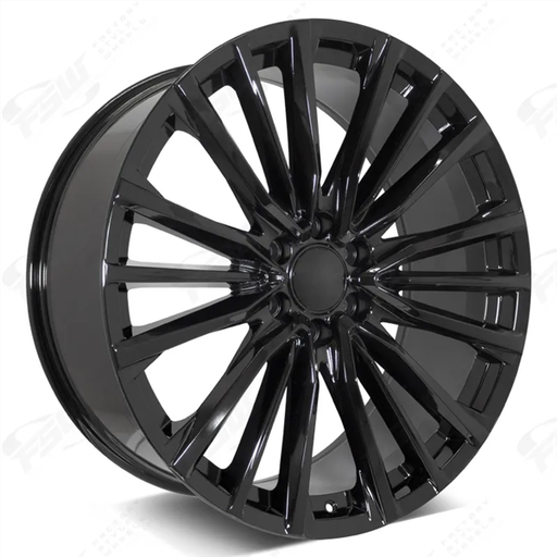 [44229655+28B] CADILLAC REPLICA-44 GLOSS BLACK 22X9.0 6X139.7 +28 +78.1 **ESCALADE V-STYLE**