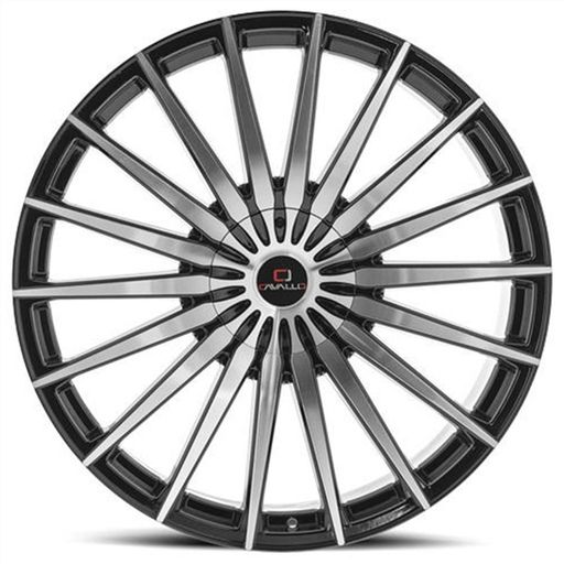 [CLV-3422955115120+15BM] CAVALLO CLV-34 GLOSS BLACK & MACHINED 22X9.5 5X115/5X120 +15 74.1 *NC*