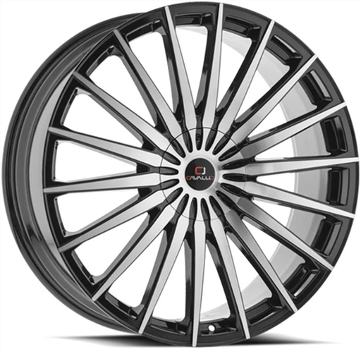 [CLV-34249061351397+25BM] CAVALLO CLV-34 GLOSS BLACK & MACHINED 24X9 6X135/6X139.7 +25 87.1 *NC*
