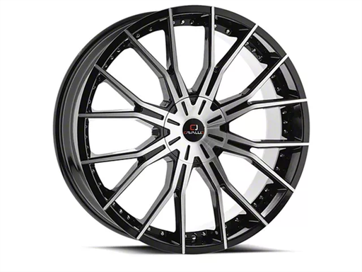 [CLV-36249061351397+25BM] CAVALLO CLV-36 GLOSS BLACK & MACHINED 24X9 6X135/6X139.7 +25 87.1 *NC*