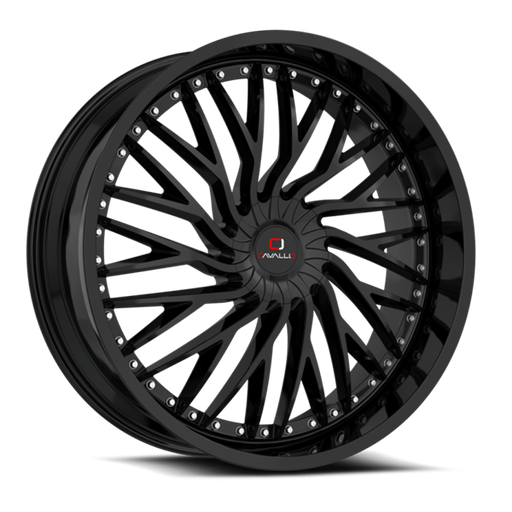 [CLV-43208551081143+35GB] CAVALLO CLV-43 GLOSS BLACK 20X8.5 5X108/5X114.3 +35 74.1 *NC*