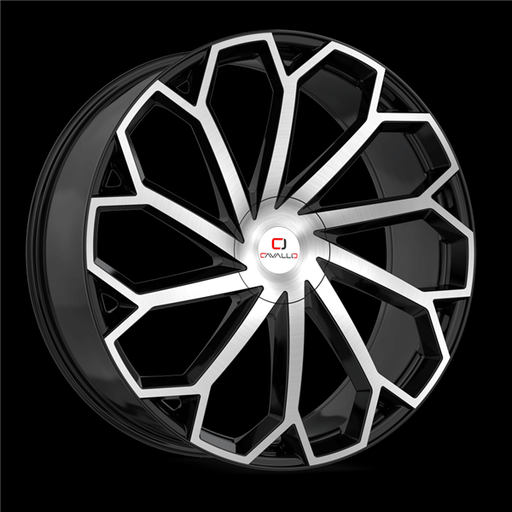 [CLV-51208551143120+35BM] CAVALLO CLV-51 BLACK MACHINED 20X8.5 5X4.5/5X4.75 +35 +74.1 *NC*