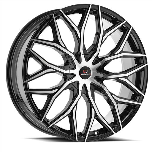 [CLV-37269561351397+25BM] CAVALLO-CLV37 GLOSS BLACK/MACHINE 26X9.5 6X135/6X5.5 +25 +87.1 *NC*