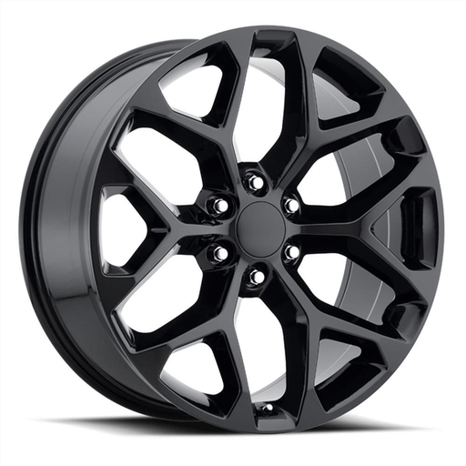 [12290655+24B] CHEVROLET REPLICA-12 GLOSS BLACK 20X9.0 6X139.7 +24 +78.1 **SNOWFLAKE**