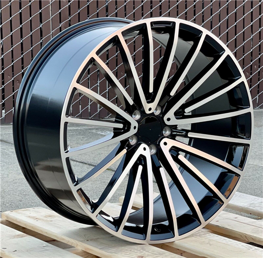 [MB15GBMF2025+45] MB-15 GLOSS BLACK MACHINE FACE 20X9.5 5X112 +45 +66.6 *AW*