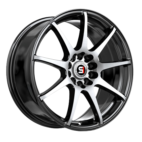 [SP-671772842BM] SPEC-1 RACING SP-67 GLOSS BLACK & MACHINED 17X7.0 5X105/5X4.5 +42 +73.1 *NC*