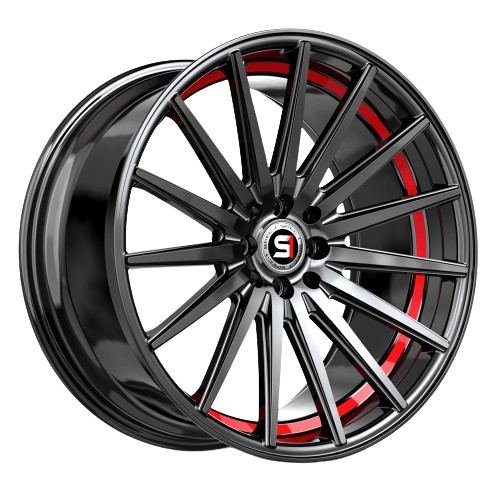 [SP-6919853838GBRU] SPEC-1 RACING SP-69 GLOSS BLACK & RED UNDERCUT 19X8.5 5X4.5/5X4.75 +38 +73.1 *NC*