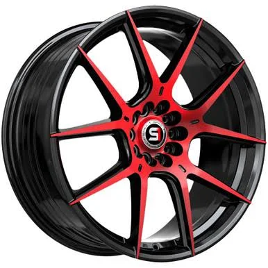 [SP-711783542BMR] SPEC-1 RACING SP-71 GLOSS BLACK & RED MACHINED 17X8.0 5X110/5X4.5 +42 +73.1 *NC*