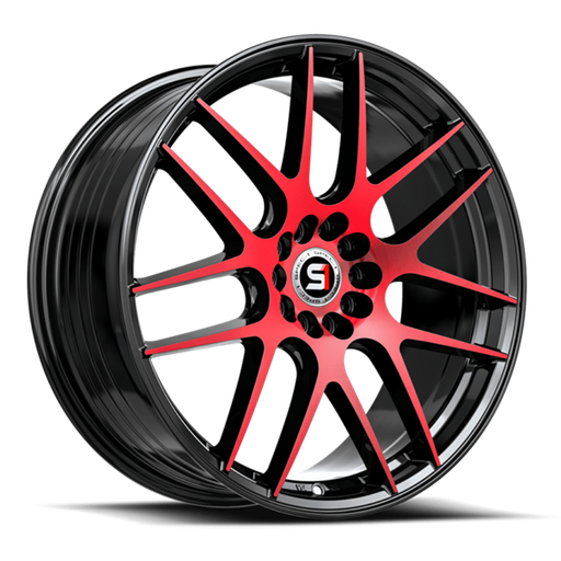 [SP-65178942BMR] SPEC-1 SP-65 GLOSS BLACK & RED MACHINED 17X8.0 4X100/4X4.5 +42 +73.1 *NC*