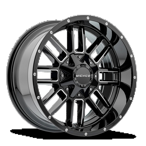 [W826200080-18GBMW] WICKED-OFFROAD W826 GLOSS BLACK MILLED 20X10 8X6.5/8X180 -18 +125.2