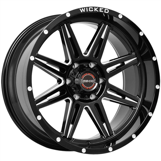[W905B200867-24GBMW] WICKED-OFFROAD W905 GLOSS BLACK MILLED 20X10 8X170 -24 +125.2
