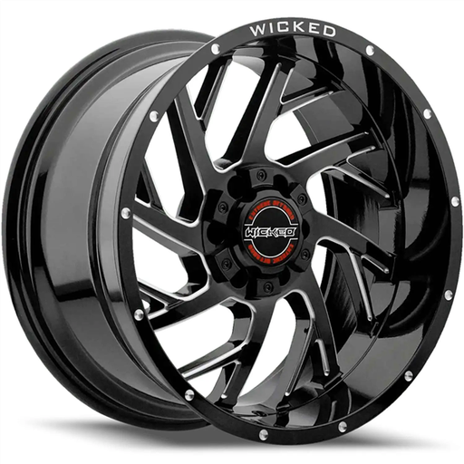 [W909B290655+00GBMW] WICKED-OFFROAD W909 GLOSS BLACK MILLED 20X9.0 6X5.5 +00 +106.1
