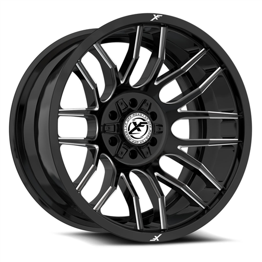 [XF-232221281651180-44GBM] XF OFF-ROAD XF 232 GLOSS BLACK & MILLED 22X12 8X165.1/8X180 -44 +125.2 *NC*