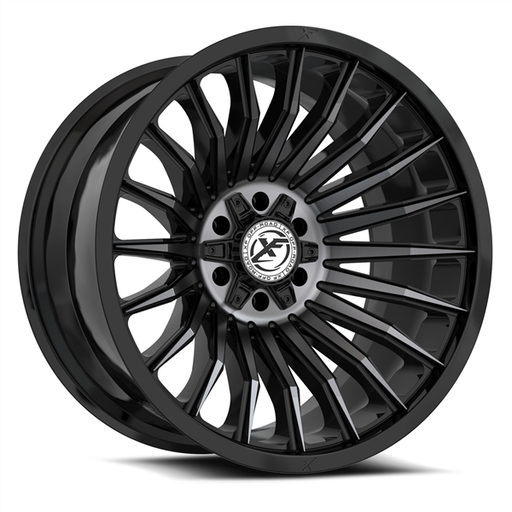 [XF-231221281651180-44BMTDT] XF OFF-ROAD XF-231 GLOSS BLACK & MACHINED TITANIUM DARK TINT 22X12 8X165.1/8X180 -44 +125.2 *NC*
