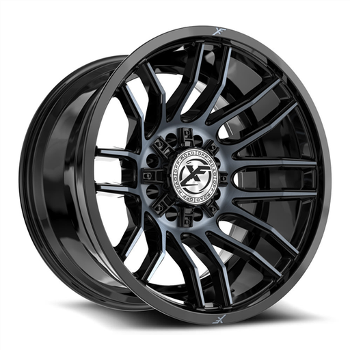 [XF-232221281651180-44BMTDT] XF OFF-ROAD XF-232 GLOSS BLACK & MACHINED TITANIUM DDT 22X12 8X165.1/8X180 -44 +125.2 *NC*