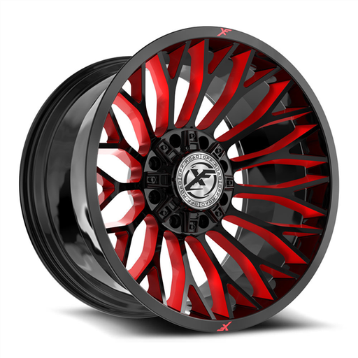 [XF-237201081651170-24GBRM] XF OFF-ROAD XF-237 GLOSS BLACK & RED MILLED 20X10 8X165.1/8X170 -24 +125.2 *NC*