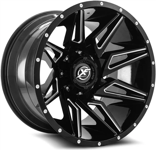 [XF-218201051271397-12GBM] XF OFFROAD XF-218 GLOSS BLACK & MILLED 20X10 5X127/5X139.7 -12 78.1 *NC*