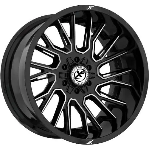 [XF-230221281651170-44BM] XF OFFROAD XF-230 GLOSS BLACK & MACHINED 22X12 8X165.1/8X170 -44 125.2 *NC*
