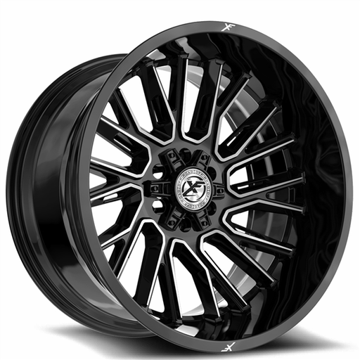 [XF-230221281651180-44BM] XF OFFROAD XF-230 GLOSS BLACK & MACHINED 22X12 8X165.1/8X180 -44 125.2 *NC*