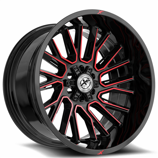 [XF-2301790430BMR] XF OFFROAD XF-230 GLOSS BLACK & RED MACHINED 17X9 5X127/5X139.7 +0 78.1 *NC*