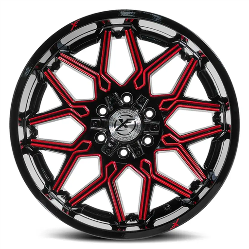 [XF-2381790570GBRM] XF OFFROAD XF-238 GLOSS BLACK & RED MILLED 17X9 6X135/6X139.7 +0 106.4 *NC*