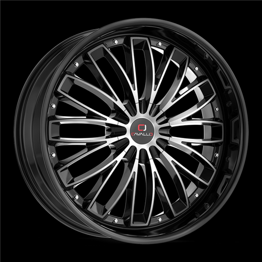 [CLV-42229561351397+25BM] CAVALLO CLV-42 GLOSS BLACK & MACHINED 22X9.5 6X135/6X5.5 +25 +108 *NC*