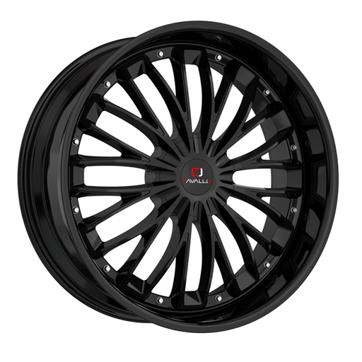 [CLV-42208551081143+35GB] CAVALLO CLV-42 GLOSS BLACK 20X8.5 5X108/5X114.3 +35 +74.1 *NC*