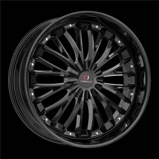 [CLV-42229561351397+25GB] CAVALLO CLV-42 GLOSS BLACK 22X9.5 6X135/6X5.5 +25 +108 *NC*