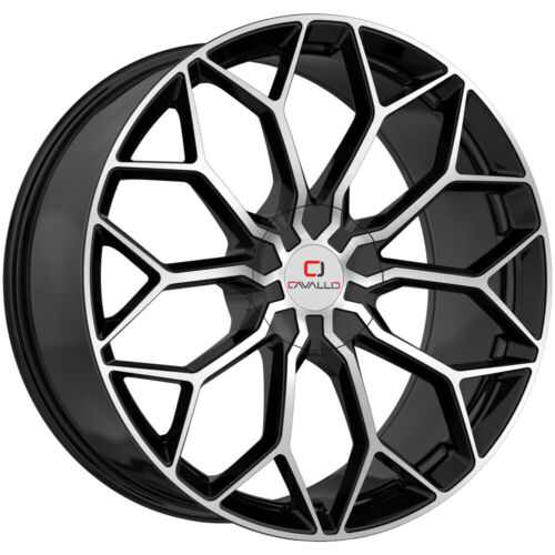 [CLV-44228551143120+38BM] CAVALLO CLV-44 BLACK MACHINED 22X8.5 5X114.3/5X120 +38 +74.1 *NC*