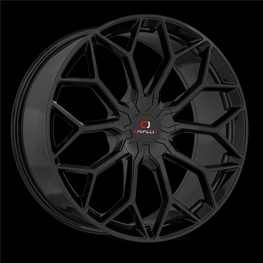 [CLV-44228551143120+38GB] CAVALLO CLV-44 GLOSS BLACK 22X8.5 5X120/5X114.3 +38 +74.1 *NC*