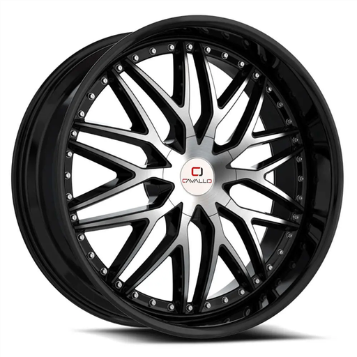 [CLV-46208551081143+35BM] CAVALLO CLV-46 BLACK MACHINED 20X8.5 5X108/5X114.3 +35 +74.1 *NC*