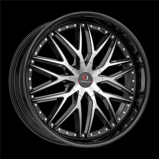 [CLV-462295BLANK+18BM] CAVALLO CLV-46 GLOSS BLACK & MACHINED 22X9.5 BLANK 5X/6X +18 +78.1 *NC*
