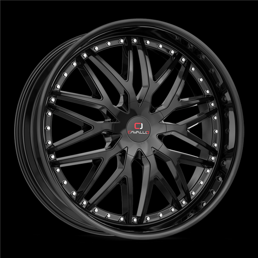 [CLV-46229561351397+25GB] CAVALLO CLV-46 GLOSS BLACK 22X9.5 6X135/6X5.5 +25 +108 *NC*
