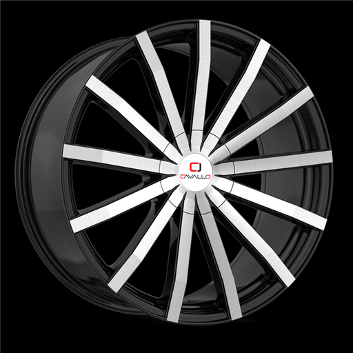[CLV-52188051001143+35BM] CAVALLO CLV-52 GLOSS BLACK & MACHINED 18X8.0 5X100/5X114.3 +35 +74.1 *NC*