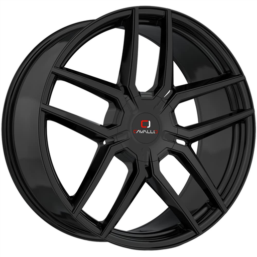 [CLV-55228551121143+38GB] CAVALLO CLV-55 GLOSS BLACK 22X8.5 5X112/5X4.5 +38 +74.1 *NC*