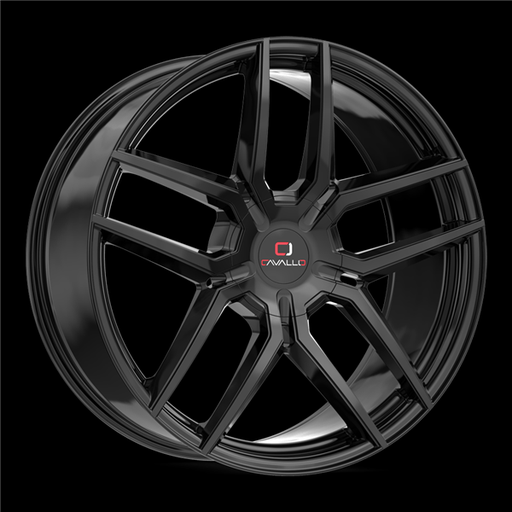 [CLV-55229561351397+25GB] CAVALLO CLV-55 GLOSS BLACK 22X9.5 6X135/6X5.5 +25 +108 *NC*