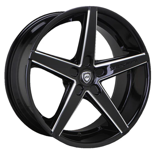 [R04-2290-15-18BG] LEXANI R4 22X9.0 5X115 +18 C.B 74.1 GLOSS BLACK/ CNC GROOVE