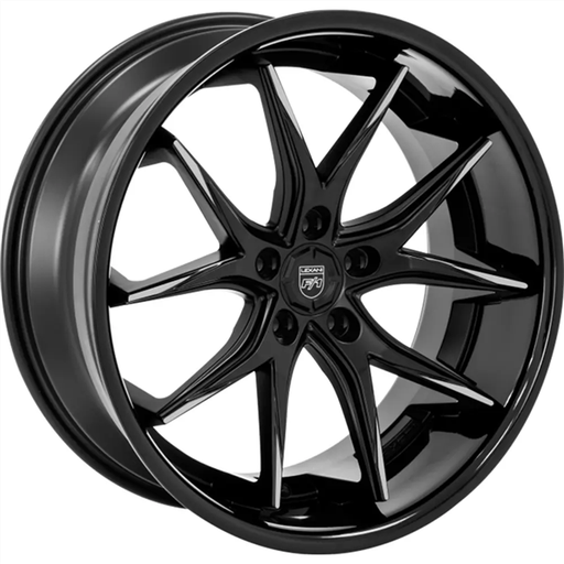 [R12-2490-70-15FB] LEXANI R12 24X9.0 6X135/139.7 +15 C.B 87.1 FULL GLOSS BLACK