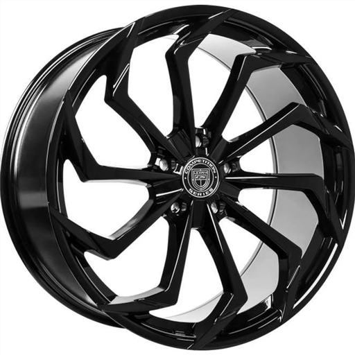 [701-2290-45-27MBT] LEXANI STATIC 22X9 5X112 +27 C.B 74.1 GLOSS BLACK MACHINED TIP